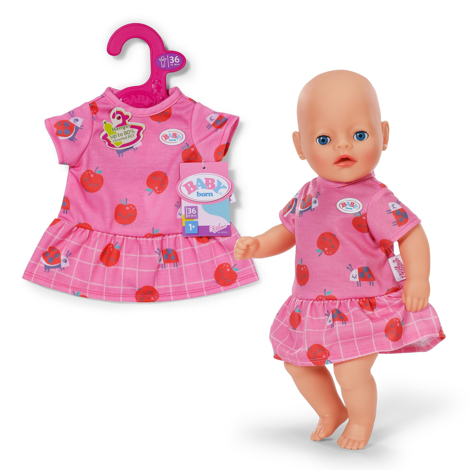 BABY born jurk, roze, 36 cm