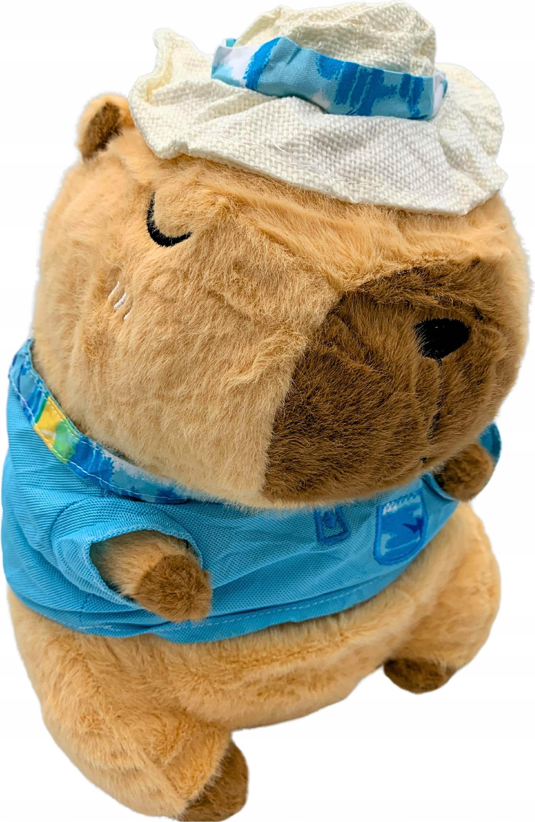 SkibiStore Kapibara knuffel Strandganger met shirt en hoed, 30 cm