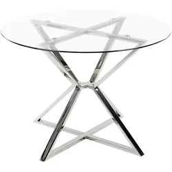 ESSTISCH 105/75 cm Transparent, silberfarben Rund Bosco