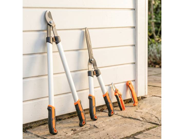 Outsunny Set Jardinage 4pcs Cisailles, Coupe-branches, Scie Pliante