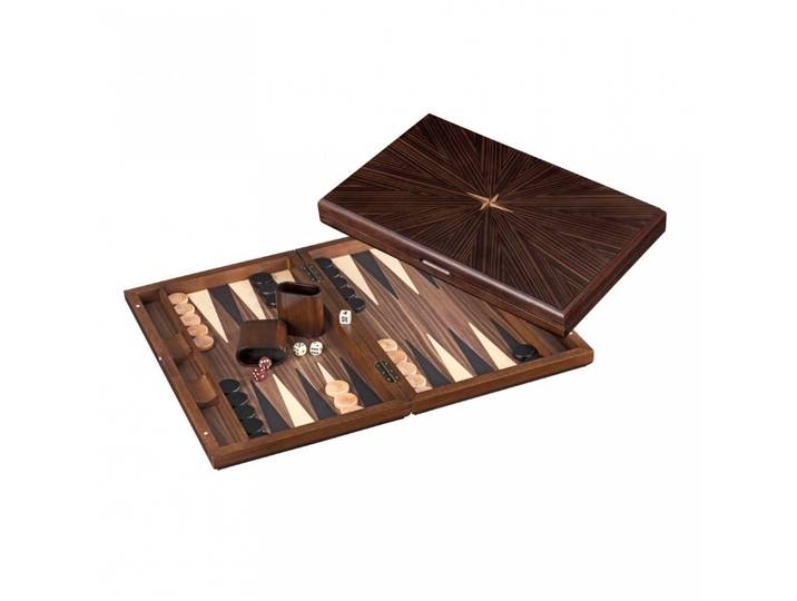 Philos Spiel, Iraklia - groß - Backgammon - Kassette - Linde und Ebenholzoptik