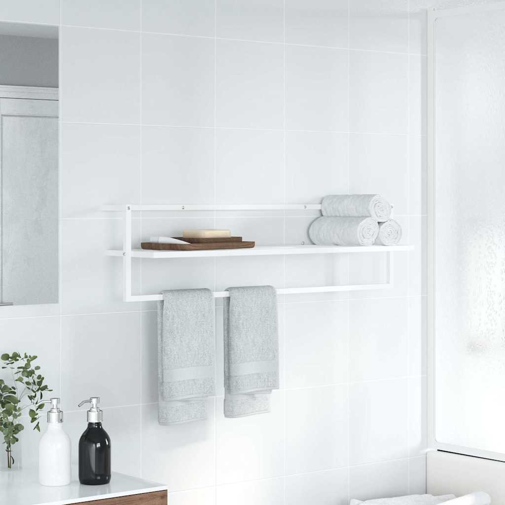 vidaXL Porte-serviettes Blanc 95x25x22 cm Fer