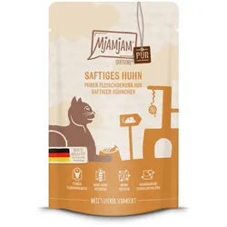 MJAMJAM Quetschies PUR 125g Beutel Katzennassfutter 12 x 125 Gramm saftiges Hühnchen pur