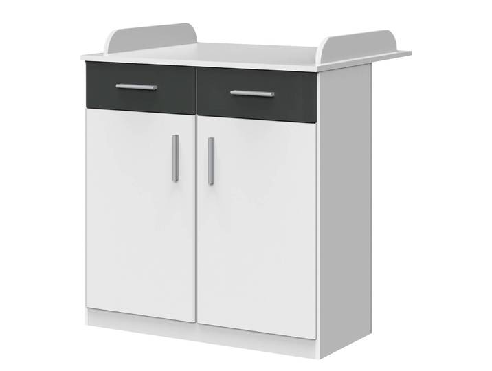Commode à langer Joker 91 x 101 x 75cm Blanc/Blanc/Graphite