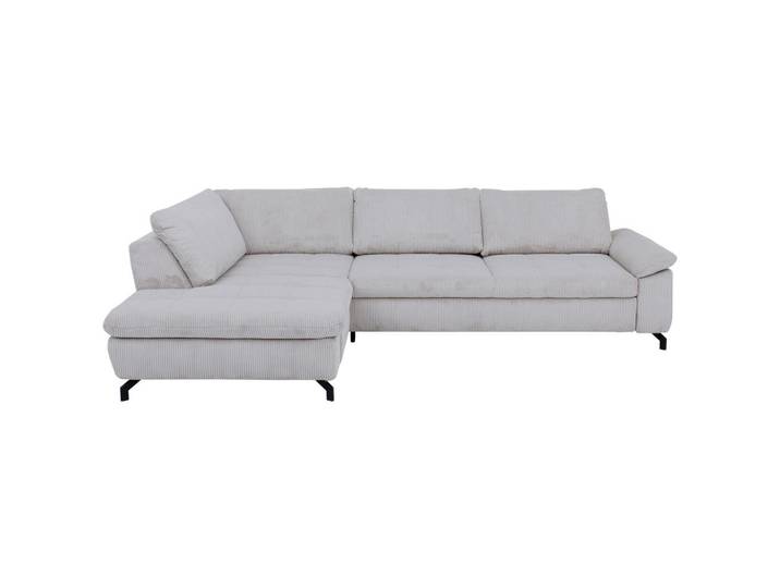 Beldomo Style Ecksofa Sense, Grau, Metall, 3-Sitzer, Ottomane links, L-Form, 291x197 cm, Goldenes M, Typenauswahl, Fußauswahl, Stoffauswahl, seitenverkehrt erhältlich, individuell planbar, Wohnzimmer, Sofas & Couches, Wohnlandschaften, Ecksofas