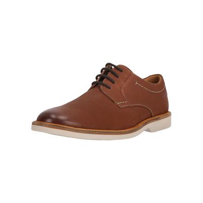 Schnürschuh CLARKS "Atticus LTLace", Herren, Gr. 43, braun, Leder, Schuhe Schnürschuh, mit Cushion-Plus-Fußbett
