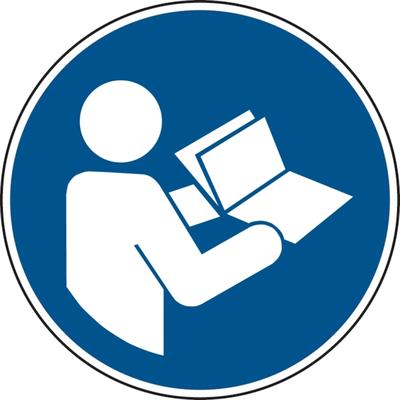 Gebotsschild, Anleitung beachten M002 - ASR A1.3 (DIN EN ISO 7010) - 200x1.5 mm Kunststoff