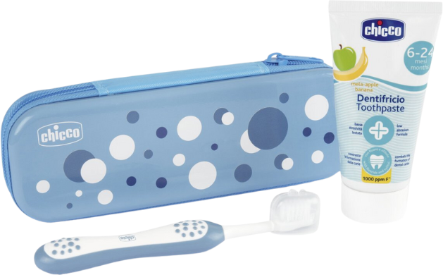 Chicco Kit Pasta + Escova de Dentes 6-36m Azul