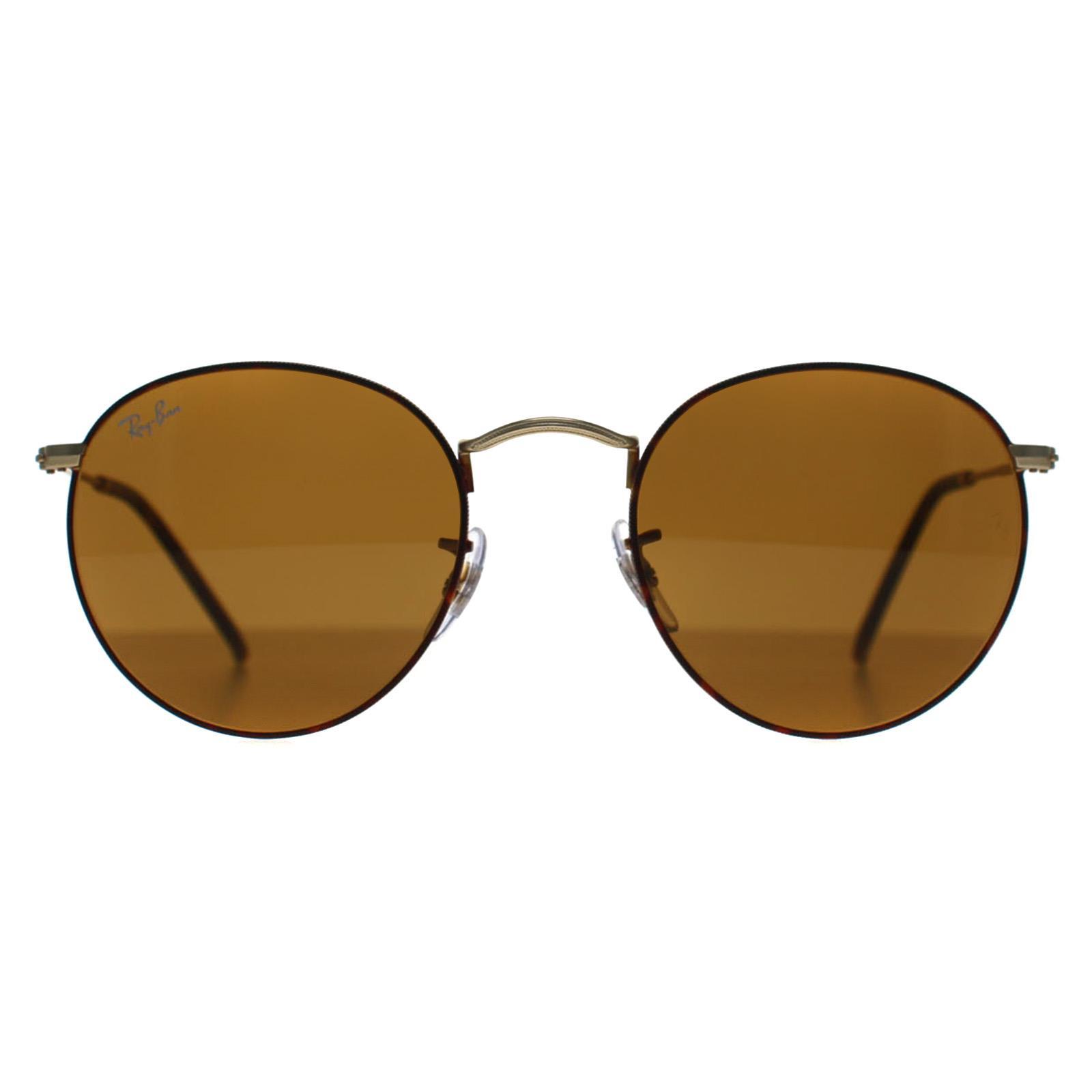 Ray-Ban Round Metal 3447 927533 mat havana op mat goudbruin zonnebril