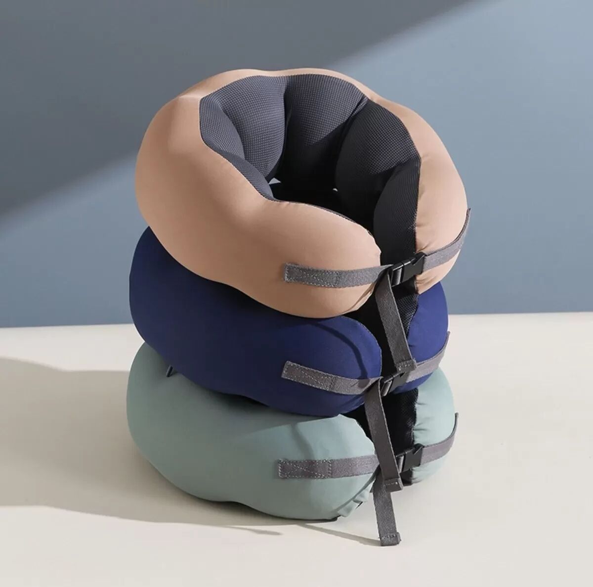INF Oreiller de voyage en mousse à mémoire de forme - Support cervical en forme de U pour voyage, bureau et maison Gris
