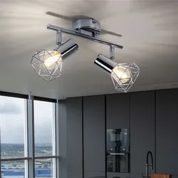 Decken Lampe Spot Leuchte Wohn Ess Zimmer Balken Licht-Schiene silber schwenkbar Globo 54802-2