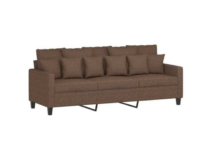 KTHLBRH Sofa-Set, 3-teilig, braun mit Kissen Stoff 100 % Polyester, Gestell Metall, Schaumstoffschaum, 1 + 2 + 3 Sitzplätze, 21 Kissen