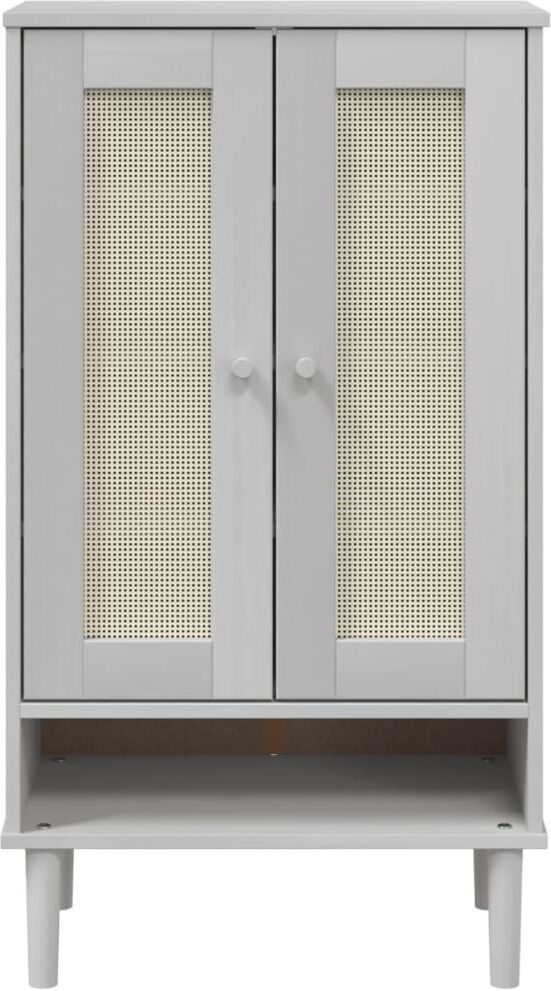 vidaXL Armoire à chaussures SENJA aspect rotin blanc bois massif