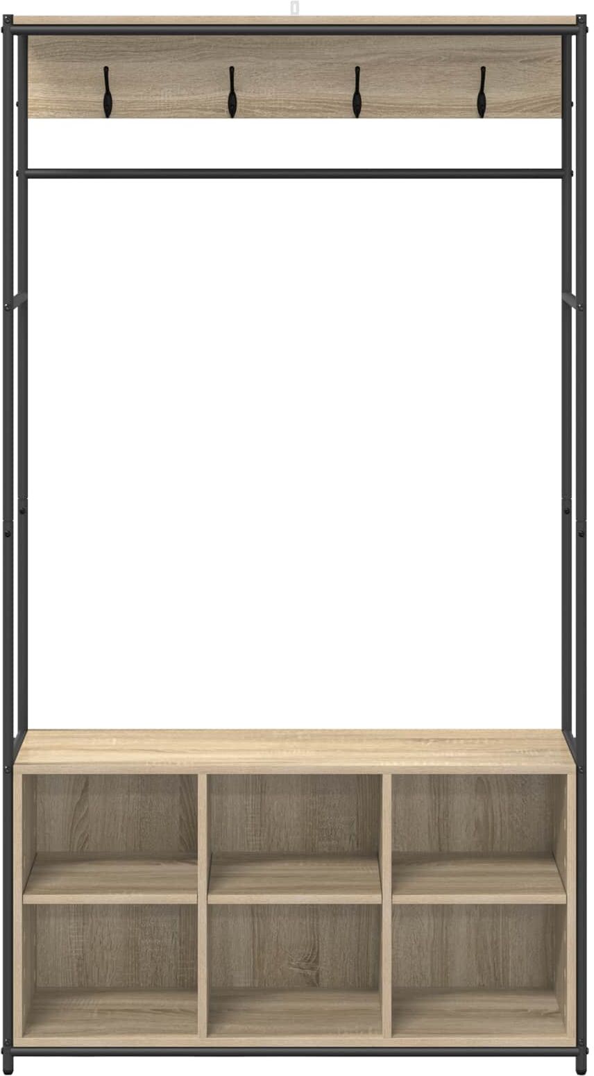 vidaXL Portemanteau avec banc à chaussures Chêne Sonoma