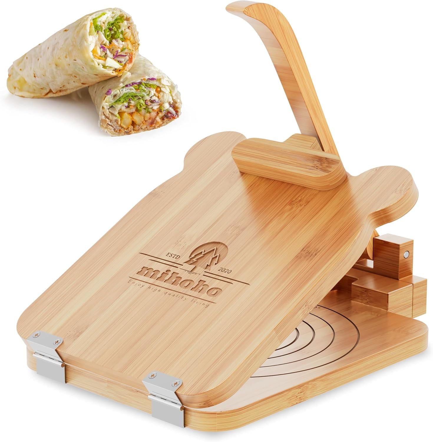 Merkloze handmatige ronde tortillapers van bamboe, 10 inch