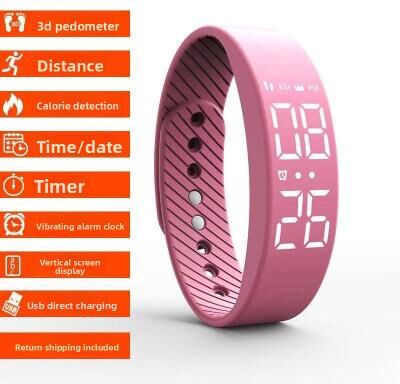Fusion Finds Waterproof Digital Sports Watch With Vibration Alarm & Pedometer For Students And Active Lifestyles pink