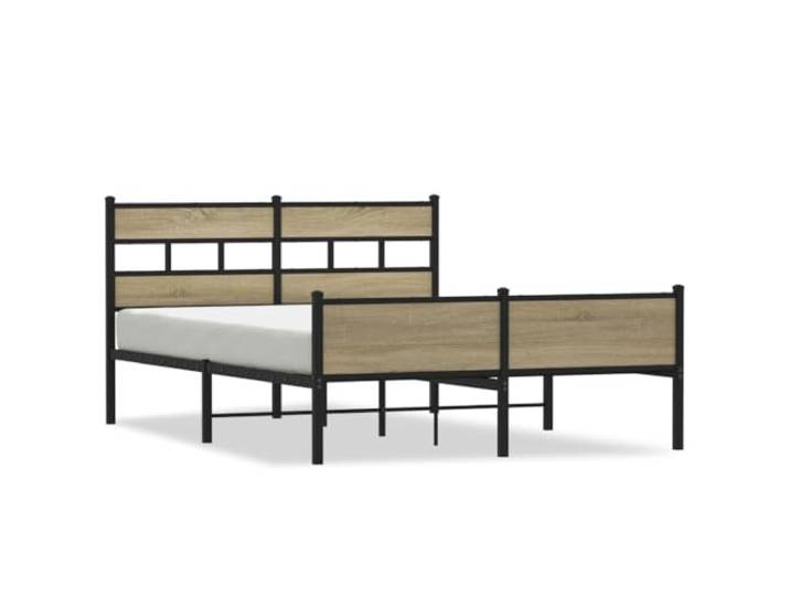 PUGYNBK Bettgestell aus Stahl, 137 x 190 cm Lattenrost im Lieferumfang enthalten, niedriger Stauraum, Kopfteil für Schlafzimmer