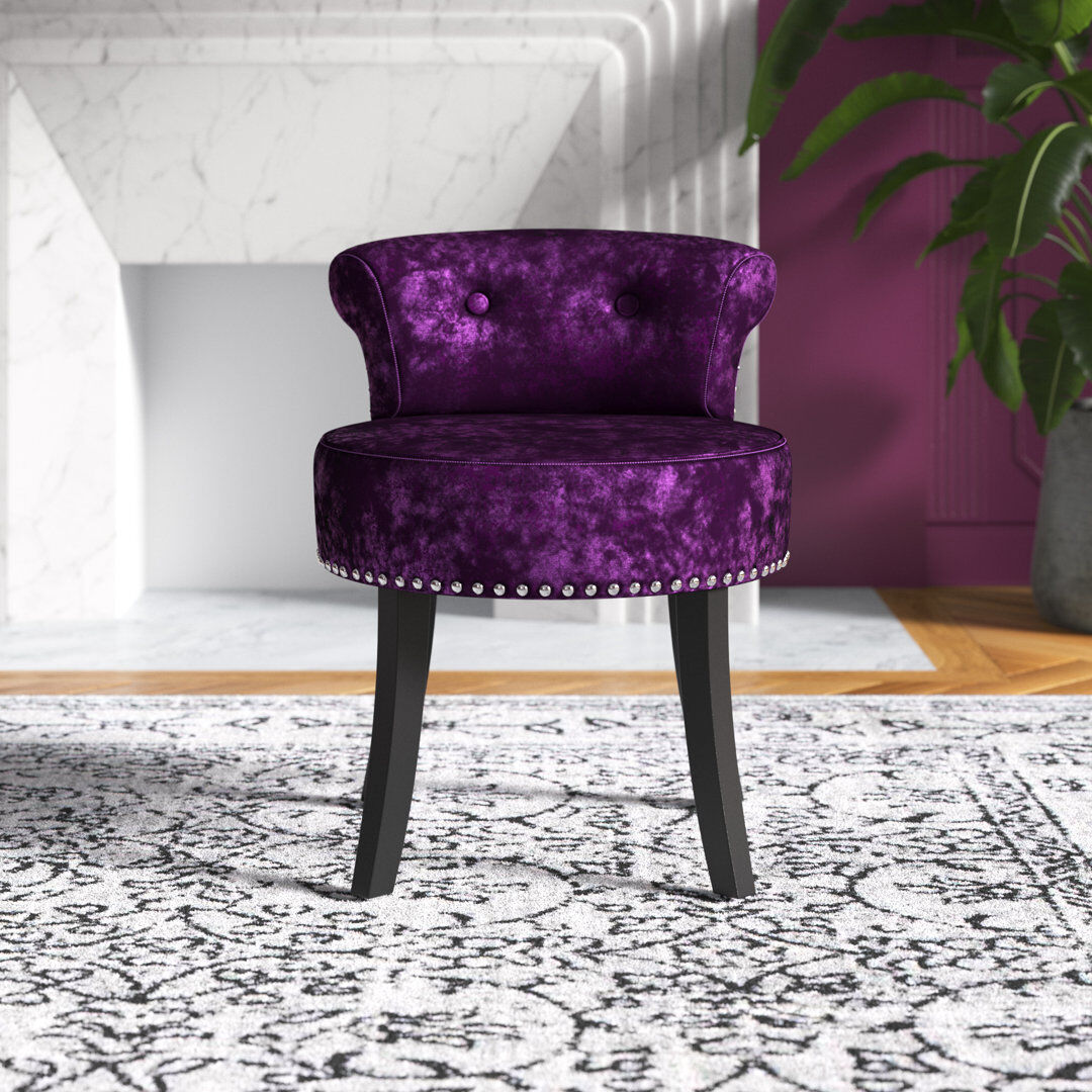 Etta Avenue Manufactured Wood Accent Stool Purple 62cm H X 50cm W X 50cm D