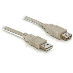 Delock USB-Kabel USB 2.0 USB-A Stecker, USB-A Buchse 3.00 m Grau mit Verlängerungskabel 82240