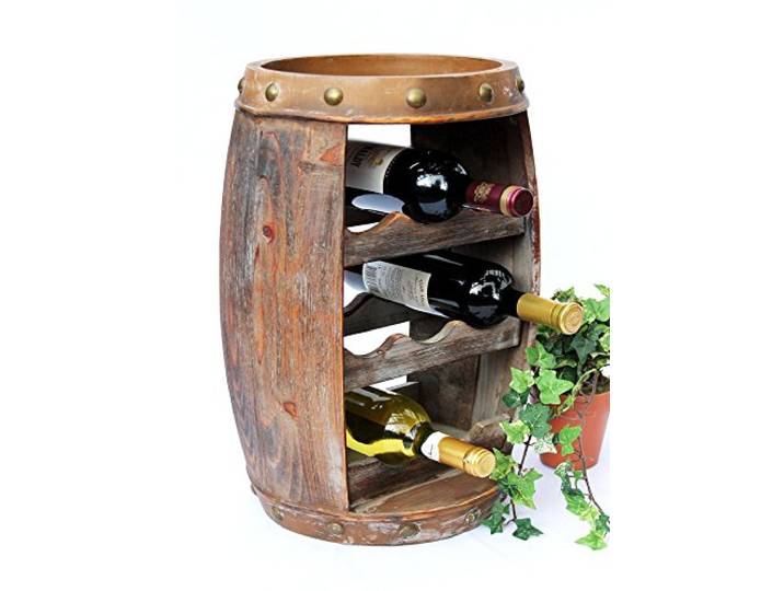 DanDiBo Weinregal Holz Klein Weinfass 1555 Flaschenständer Flaschenregal 50 cm Regal Fass Holzfass