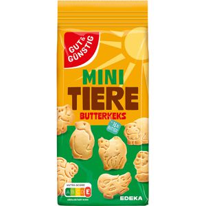 Gut&Günstig Kekse Mini Tiere Butterkeks, mit feiner Butter, 125 g