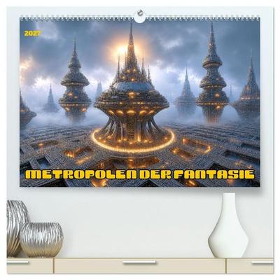 Metropolen der Fantasie (hochwertiger Premium Wandkalender 2027 DIN A2 quer), Kunstdruck in Hochglanz