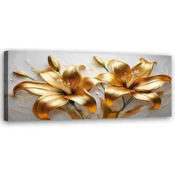 WANDBILD glamour goldene lilien blumen pflanzen