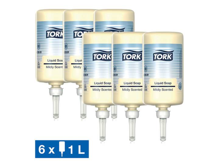 Cartouches savon doux Tork Premium 1 L, lot de 6
