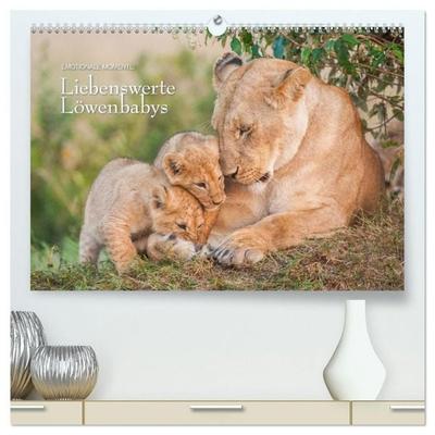Emotionale Momente: Liebenswerte Löwenbabys / CH-Version (hochwertiger Premium Wandkalender 2027 DIN A2 quer), Kunstdruck in Hochglanz