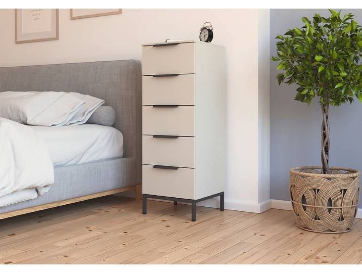 Commode Flipp avec piètement 40cm Beige/Cachemire/Gris métallisé