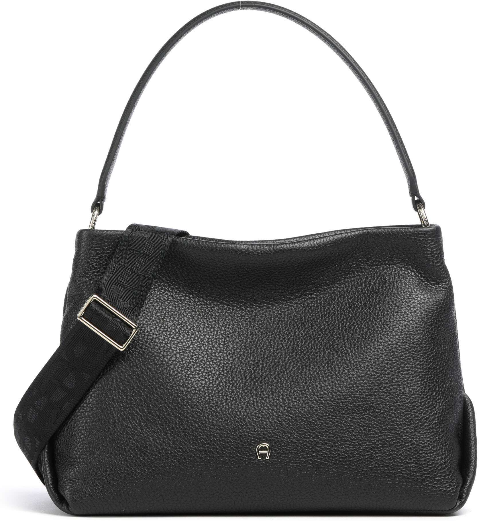 Aigner Paola S Beuteltasche aus Leder, schwarz