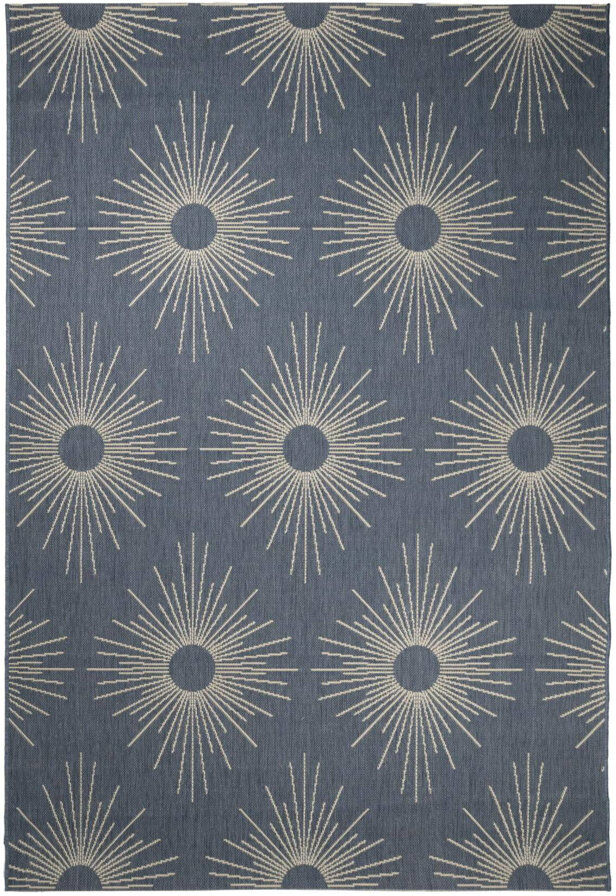 World Menagerie Geometric Indoor / Outdoor Area Rug Blue Rectangle 16'8" x 24'2"
