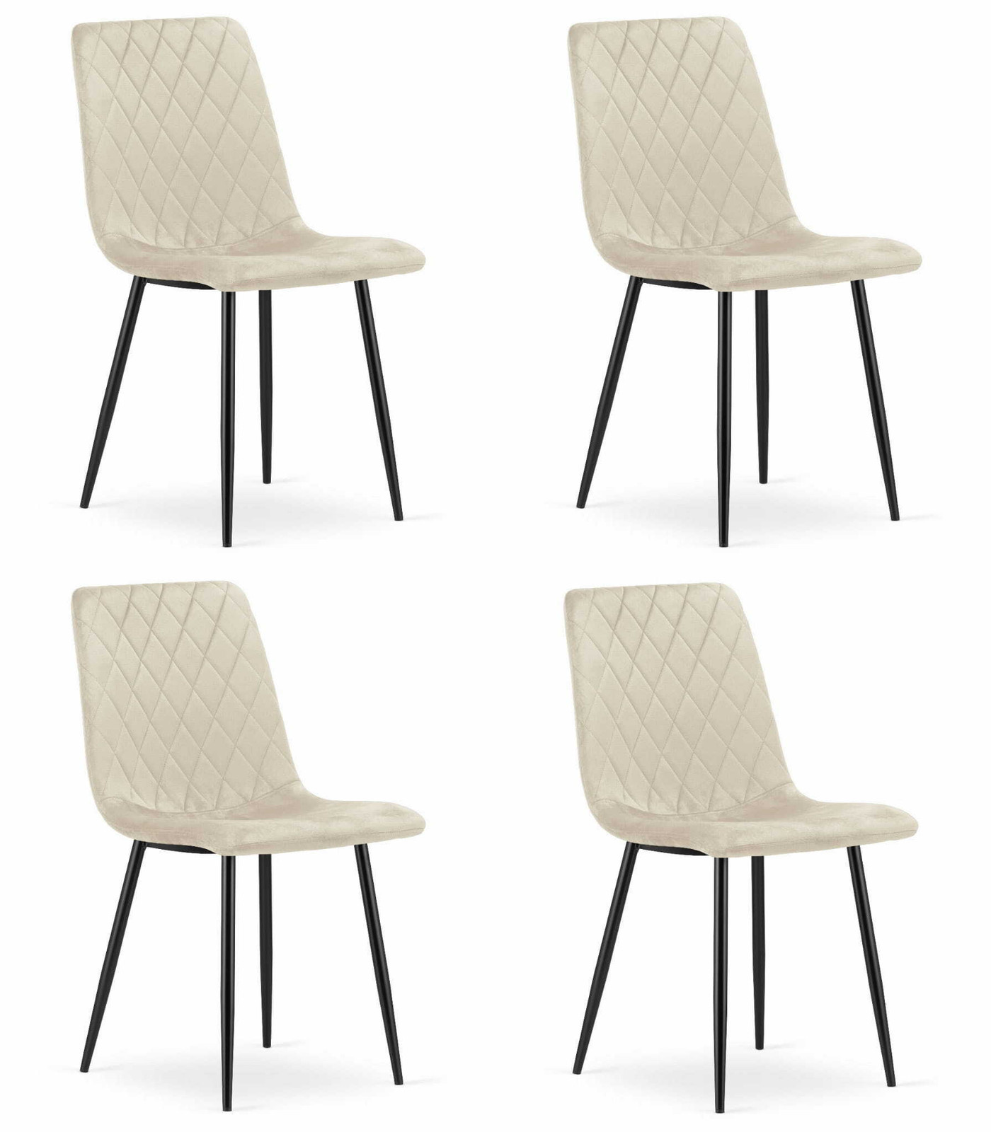 Leobert Turin stoel beige fluweel, set van 4
