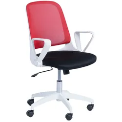 Carmen 7033 Arbeitsstuhl mit Netzrücken – Rot/Schwarz