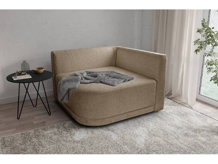 Fauteuil XXL Marron Tissu structuré Sidonia 112 x 74 x 112cm
