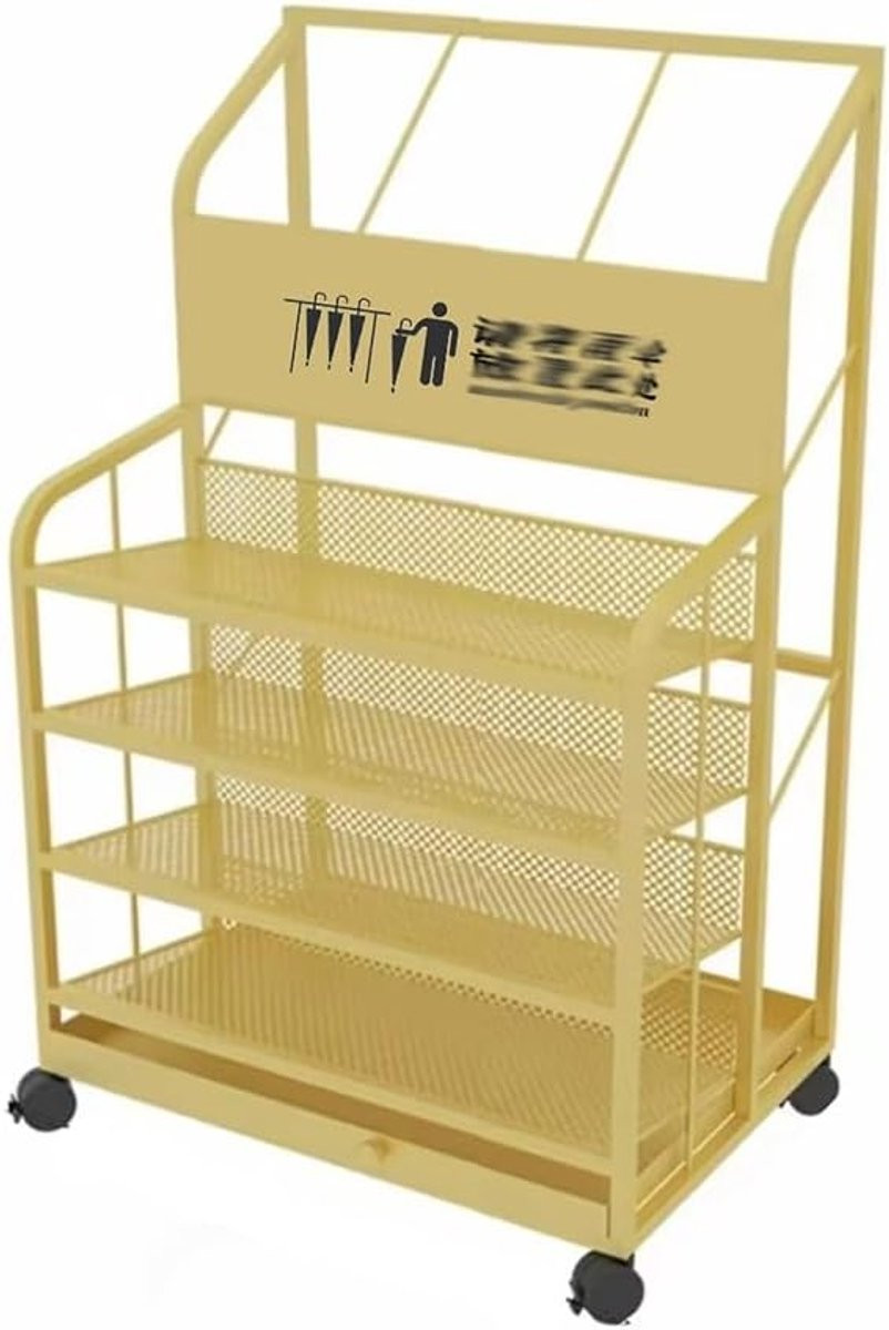 Paraplu Organizer Opbergrek met Afneembare Druppelbak - Goud - Hoogte: 70 cm