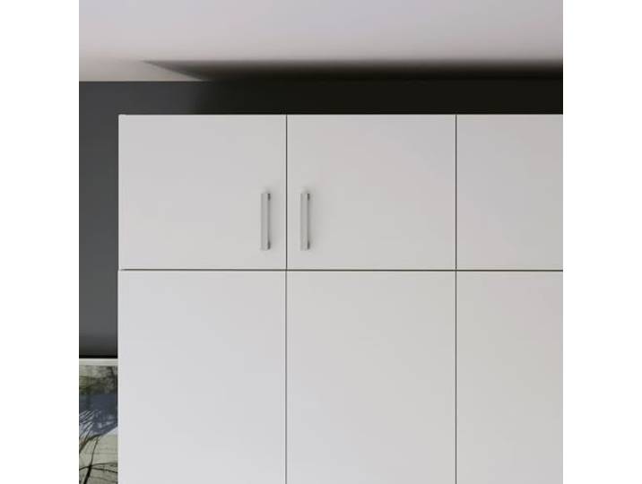 Forte ECONOBOX Schrankaufsatz 180, 4-türiger Drehtürenschrankaufsatz, Holzwerkstoff, Weiß, 177,5 cm breit, 38,1 cm hoch, 54,2 cm tief