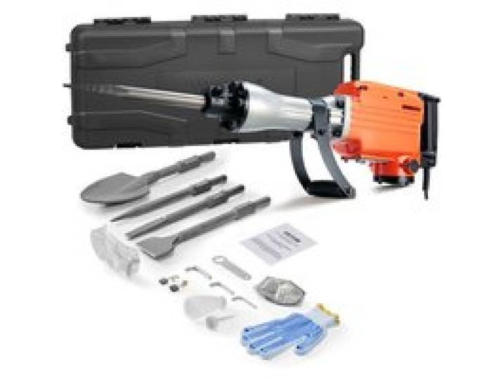 VEVOR Marteau de Démolition 2200 W Marteau-Piqueur 66 J 1350 BPM Marteau Perforateur avec 4 Burins Remplaçables Poignée Rotative 360° Anti-Vibration Brise-Béton pour Burinage Construction Plomberie