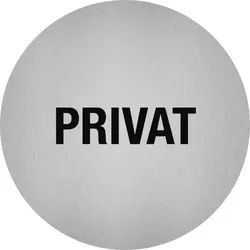 Aufkleber - Piktogramm Privat, Edelstahl, selbstklebend, Ø 50 mm