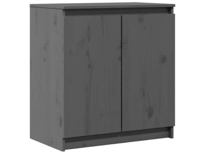 Kaorsrow Beistellschrank Massivholz Kiefer Grau 60x36x65 cm Kompakter Holzschrank mit 2 Fächern für Arbeitszimmer und Wohnzimmer. Stabile Bauweise inklusive Kippschutz.