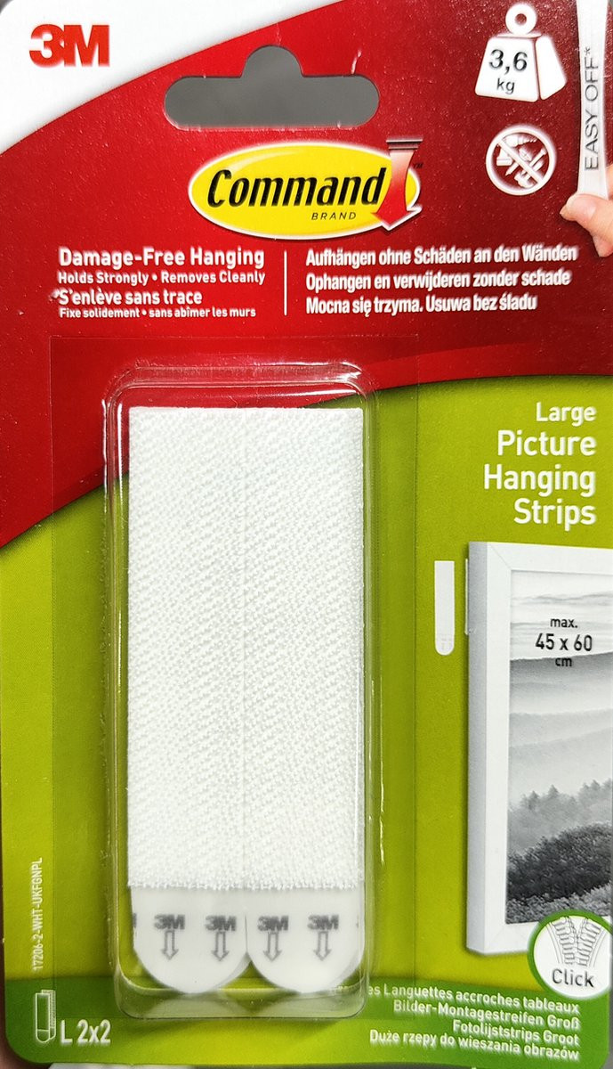 3M Command ophangstrips voor foto's en schilderijen - zonder boren en zonder schade