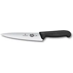 Victorinox V-5.20 33.19 Küchenmesser Tranchiermesser Wellenschliff, schwarz, Küchenmesser, Schwarz