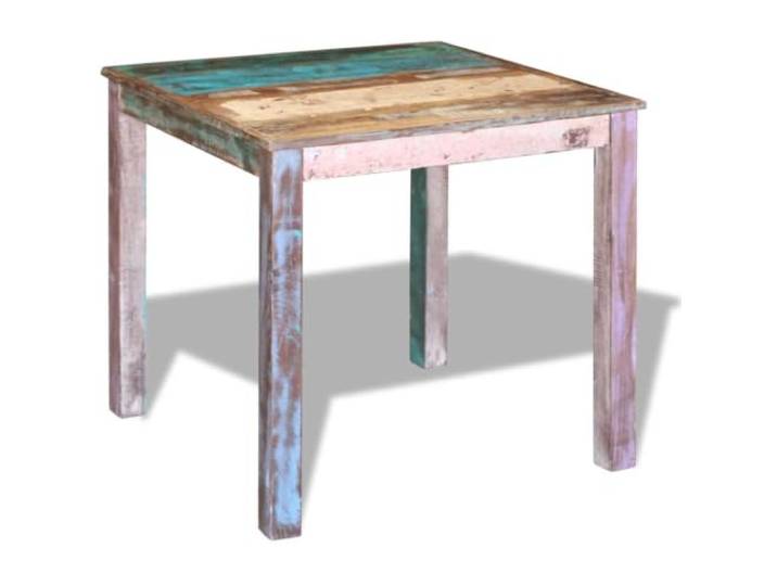 GPUTYGHN Esstisch Altholz Massiv 80x82x76 cm k-Stil, Vintage, recyceltes Massivholz, handgefertigt, kompakt, Esszimmer, Küche, Retro, robust, stabil, langlebig