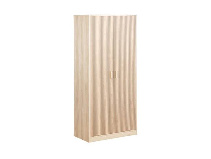 Sweeek Armoire dressing décor bois 1 penderie 2 portes LINEAR Beige