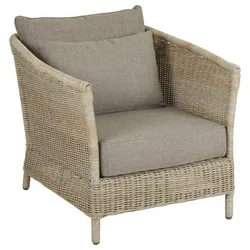 Gartensessel Aster von Brafab aus Kunst-Rattan mit Kissen, modern skandinavisch, natur, outdoor geeignet