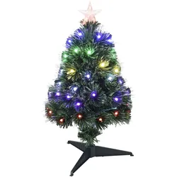 WellHome - Glasfaser-Weihnachtsbaum mit 60 RGB-LED-Lichtern und 8 Farbfunktionen H.60cm