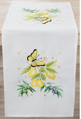 Stickläufer "Zitronen & Schmetterling"