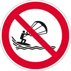 Schild Kitesurfen verboten ISO 20712-1, Alu, Ø 400 mm