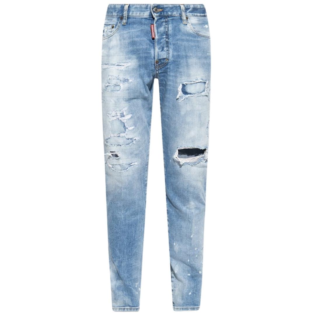 Dsquared2 Skater Jeans Destroyed Look Denim Blauwe Jeans