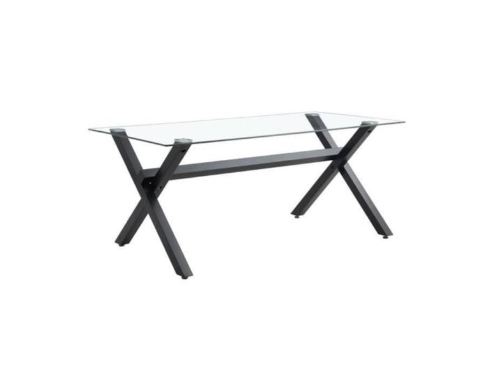 Table de Repas IXE – 150x90 cm – Verre Transparent & Structure Métal